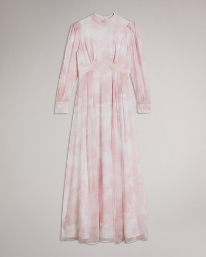 Peignoir Ted Baker Long Sleeve Maxi With Blouson Sleeve Rose Femme | YSZ-89732470